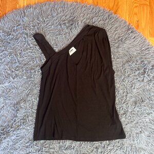 LNA Black Ribbed Cutout Top Size L